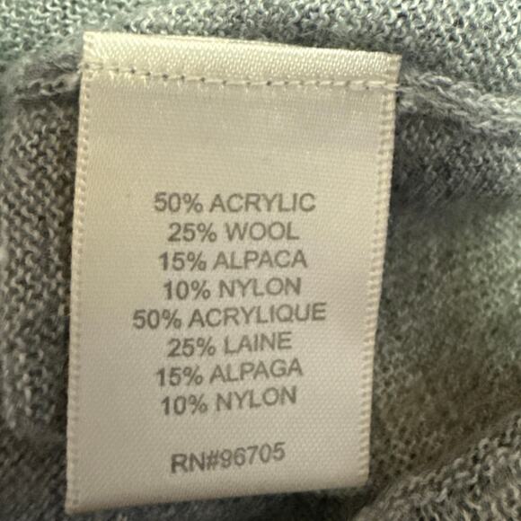 Rebecca Taylor Wool Gray Leopard Animal Print Button Up Cardigan Sweater Top S - Picture 4 of 4